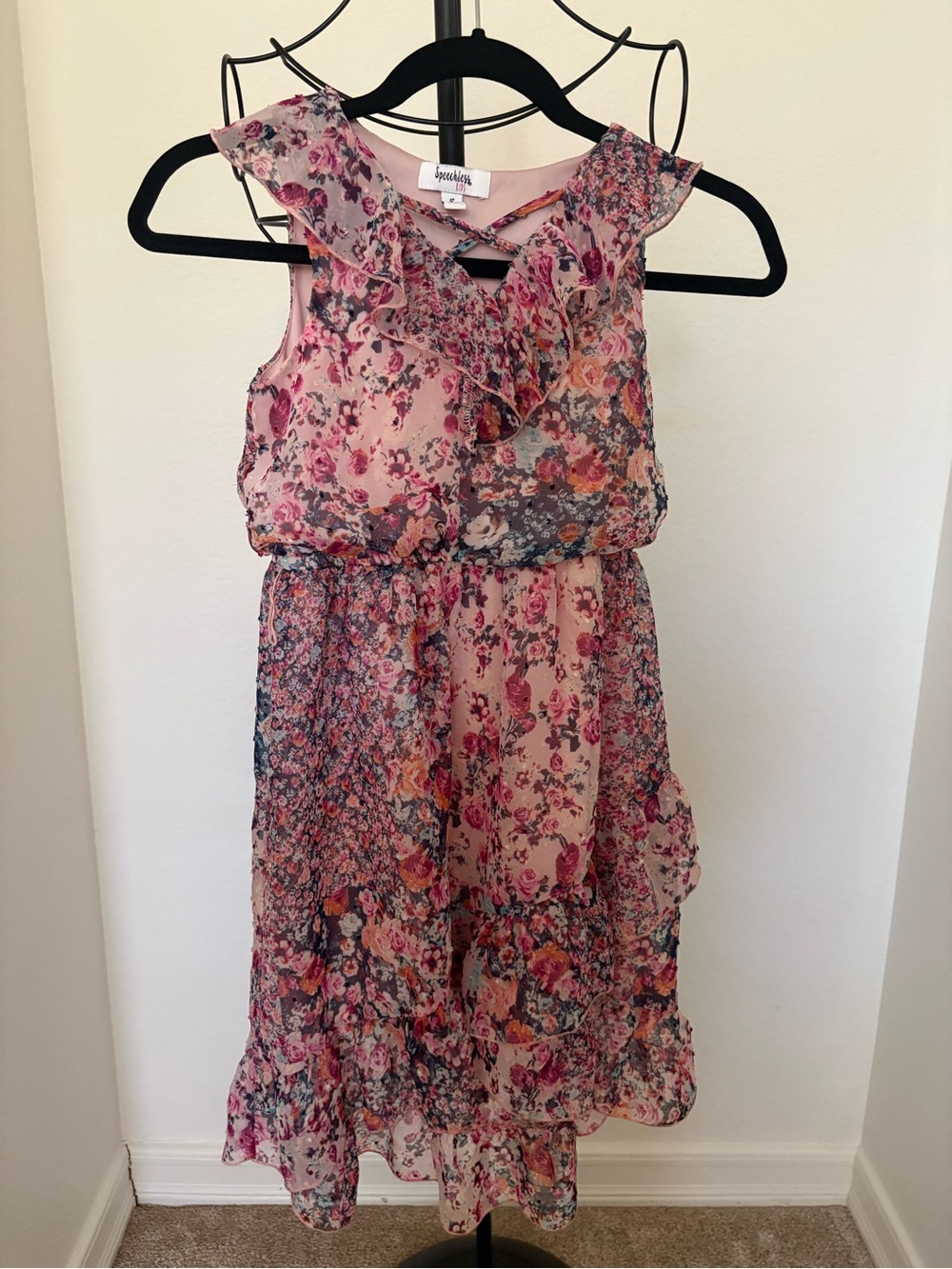 Speechless Pink Floral Ruffle Maxi Dress